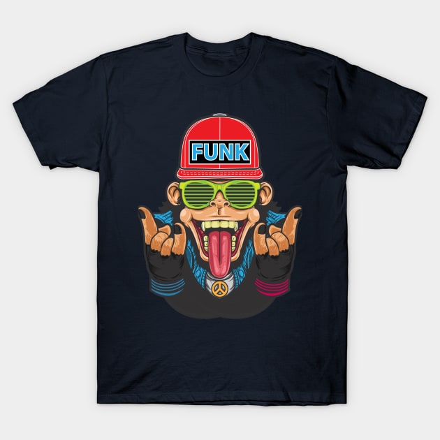 Funky monkey T_shirt T-Shirt by moha1980